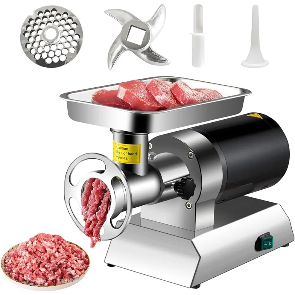 

1100W Machine 660 Lbs/Hour Sausage Maker with 2 Grinding Plates, 160 r/min Heavy Duty Meat Grinder,Made of 304 stainless steel