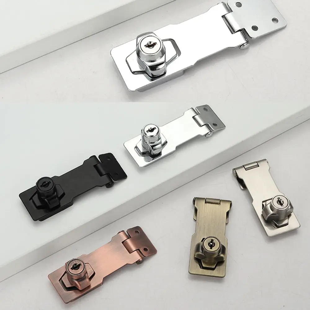 Zinc Alloy Keyed Hasp Lock Punch-free Burglarproof Home Office Security Buckle Shed Cupboard Drawer Cabinet Wooden Door Lock cabinet safety lock cabinet lock door lock door safety lock
