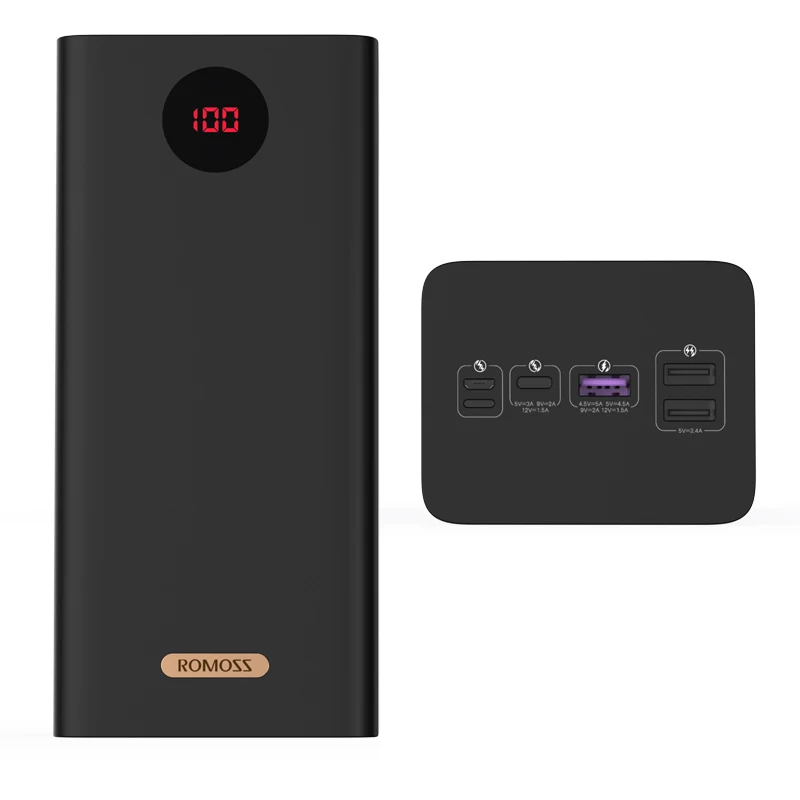 ROMOSS PEA60 Powerful 60000mAh Power Bank Station18W 22.5W SCP PD QC 3.0 Fast Charge External Battery Portable Charger Powerbank portable charger for android Power Bank