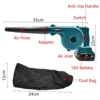 2 In 1 Cordless Electric Air Blower Vacuum Cleannig Blower Blowing & Suction Leaf Dust Collector For Makita 18V Battery 3