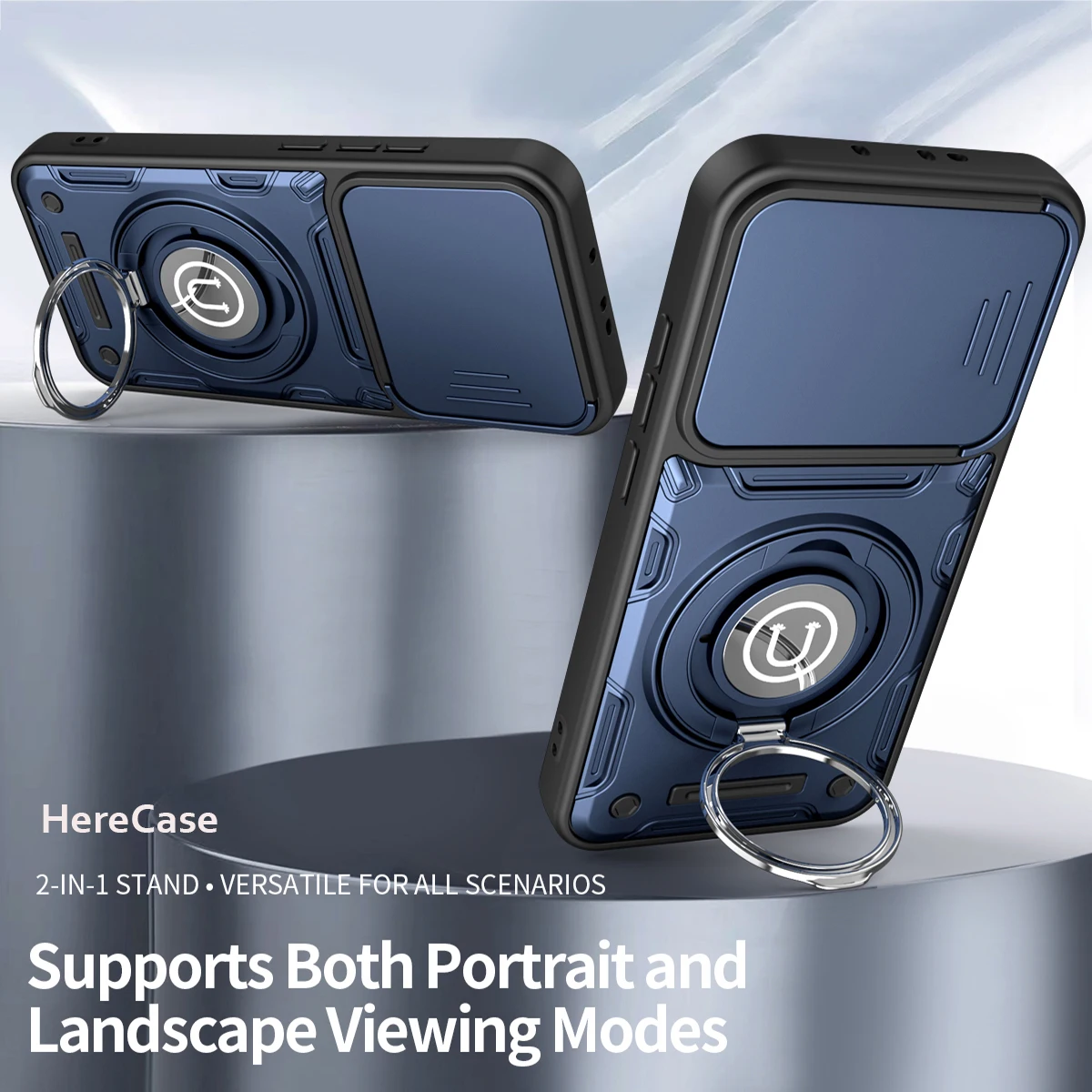 Magnetic Adsorption Armor Metal Ring Case with Incoming Call Flashing Alert