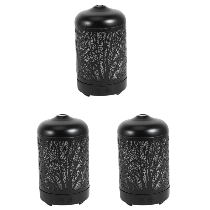 

3X Metal Tree Essential Oil Diffuser 100Ml Aroma Diffuser Ultrasonic Aromatherapy Humidifier Cool Mist Maker US Plug