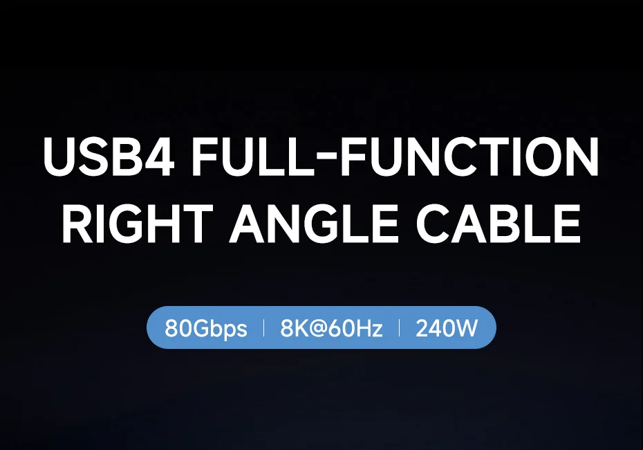 Hagibis USB4 USB-C Cable 80Gbps 240W Right Angle 8K
