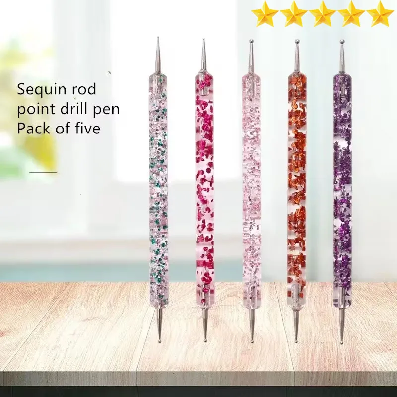 Nail Art Brush Manicure Brush with Nail Liner Brush and Nail Dot Pencil
