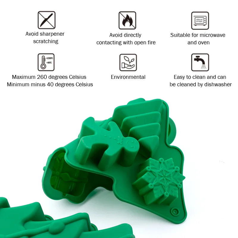 Silicone Chocolate Mold Bakeware For Christmas Cake Decoration