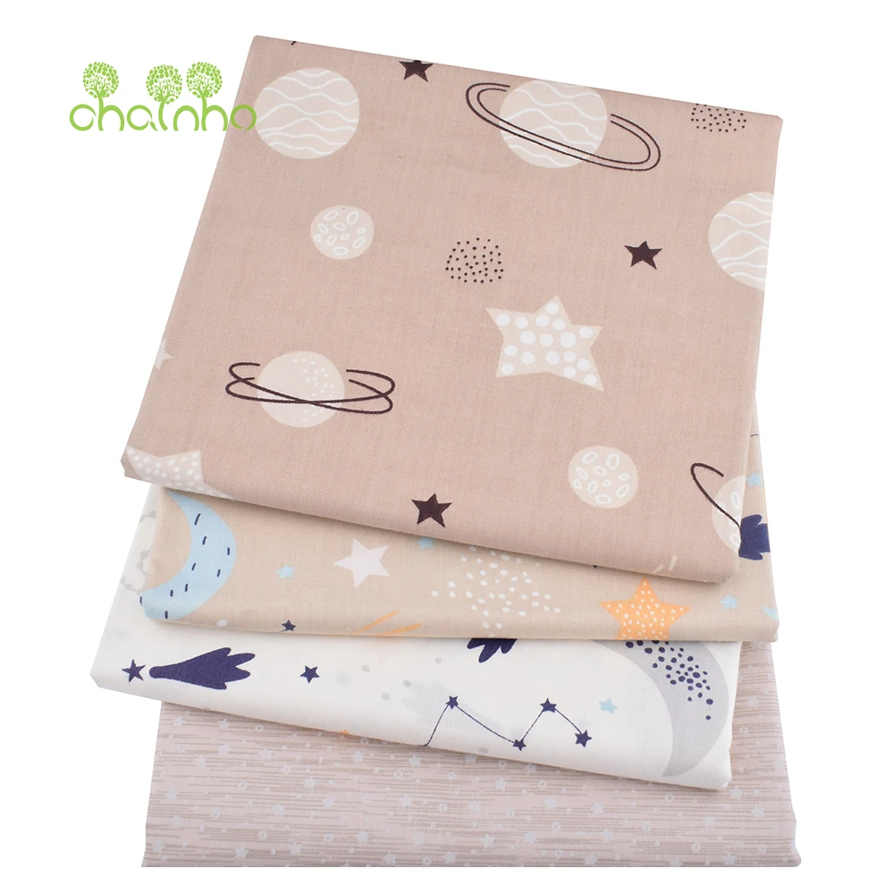 20x25cm,40x50cm,Beige Color Printed Twill Cotton Fabric,Patchwork Cloth For DIY Quilting Sewing Baby Children Bedding Material