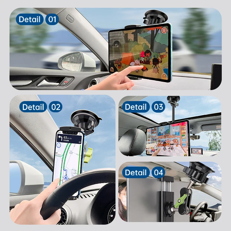 Suporte Flexível Universal da Braçadeira da Tabuleta de Lanparte com Montagem da Sucção para a 12 Comprimidos para Ipad - Imagem 3