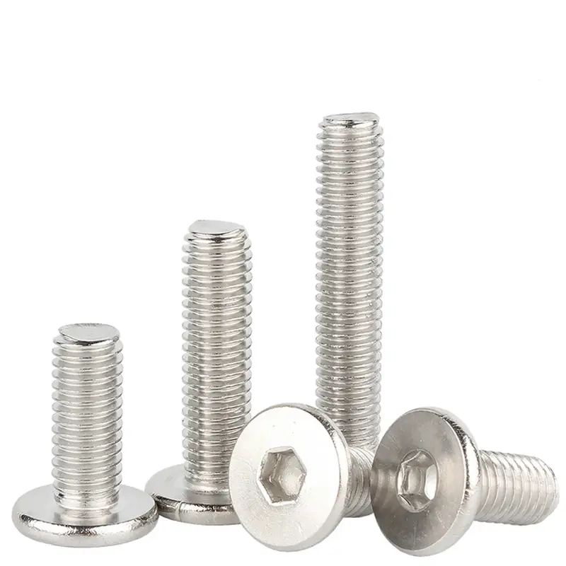 10pcs M1.6 M2 M2.5 M3-M8 Hex Hexagon Socket Ultra Thin Flat Wafer Allen Head Bolt Screw 304 Stainless Steel Support Customize - Image 2