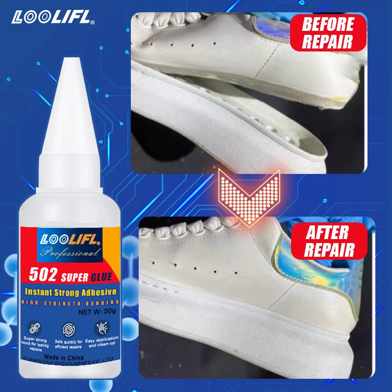 LOOLIFL Strong ซ่อมรองเท้ากาวกาวนุ่มสวมใส่รองเท้า BOOT Sole BondMulti-Purpose กันน้ํา Repairing Liquid เครื่องมือกาว 20ml 1