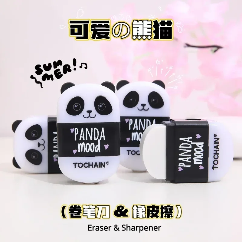 

Cute Panda Eraser Pencil with Sharpener Creative Multi-functional Student Stationery Kawaii School Supplies Office Accessories