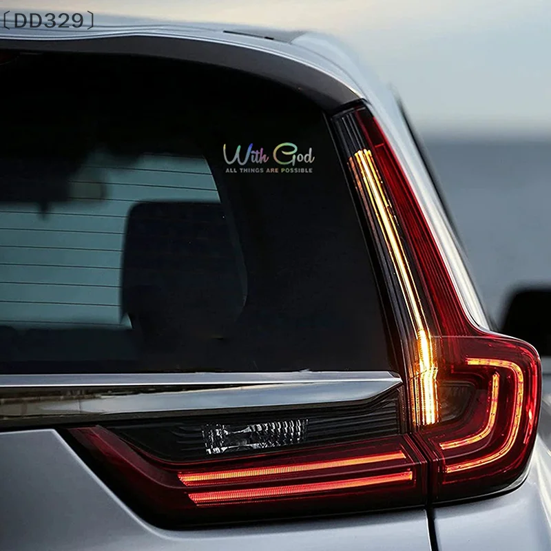 〔DD329〕With God All Things Are Possible Car Sticker Waterproof Vinyl Decal Car Accessories Decor