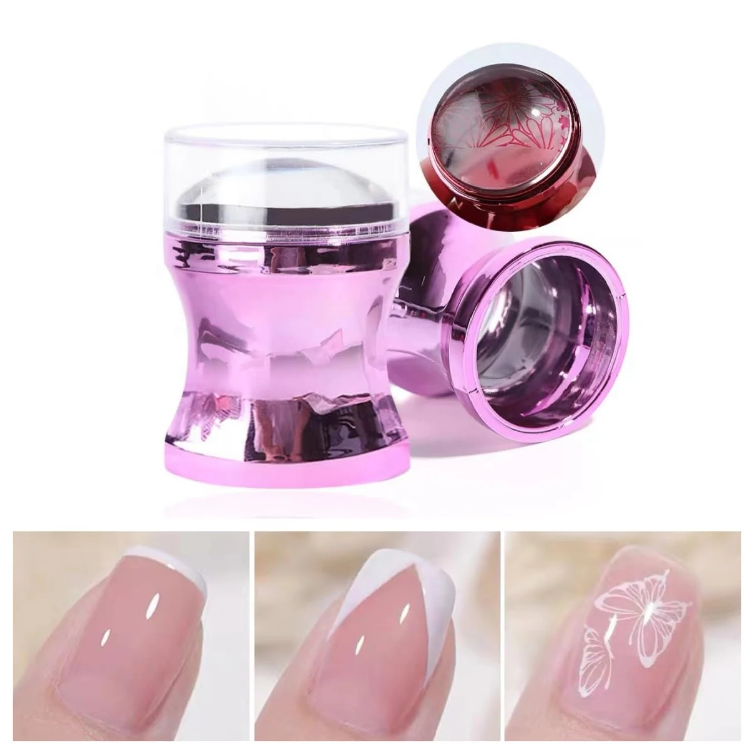 Complete and Stunning French Tip Nail Design Kit with High-Quality Jelly Stamper-Achieve Fast and Accurate Professional Nail A
