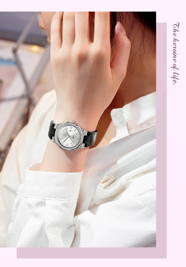 OLEVS Original Women's Watches Diamond Lap Fashion Leather Strap 3m Waterproof Luminous Ladies Wristwatch Quartz Watch for Women S1ac0ba5d6e42469e8e5f36881d1cb22b4