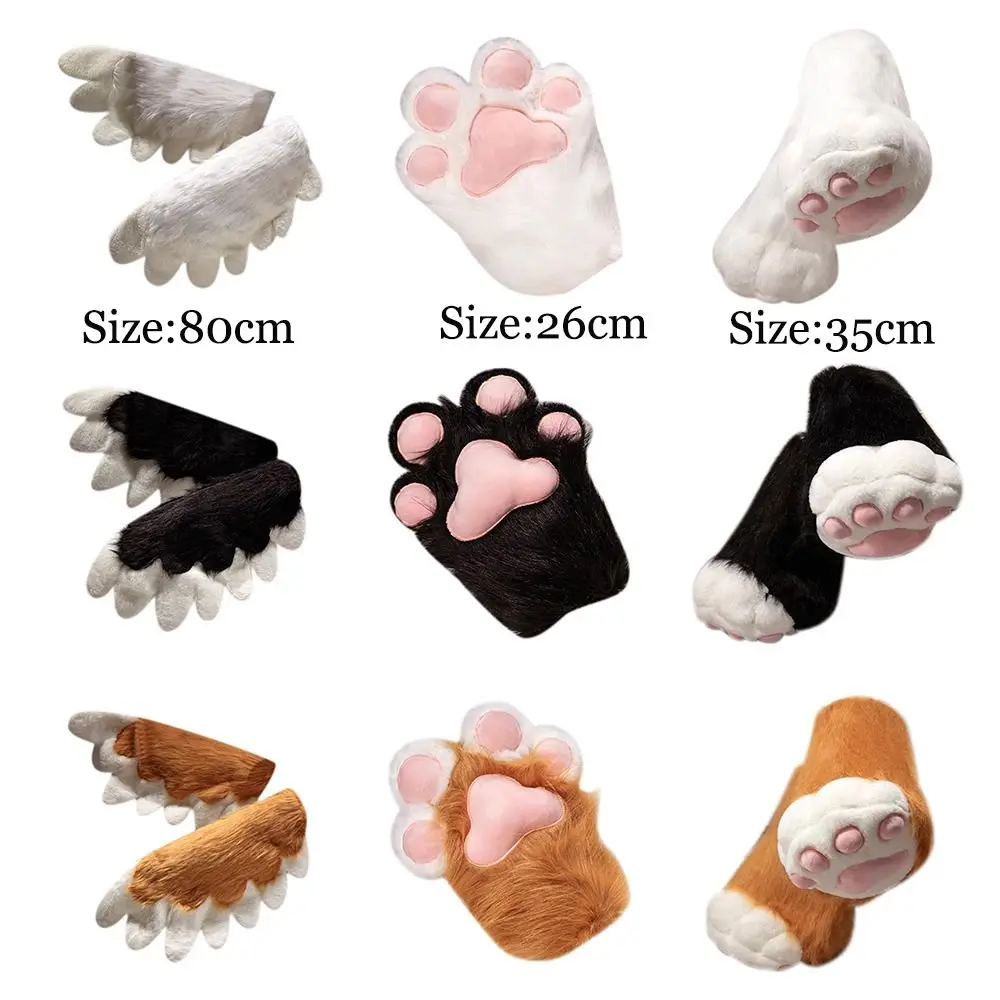 Plush Fursuit Paw Gloves Cosplay Costume Accessory