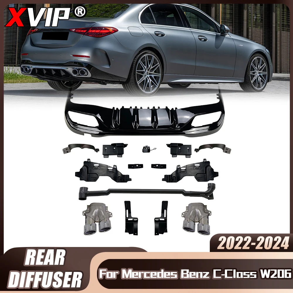 

Глянцевая черная выхлопная труба для Mercedes Benz C-Class W206 C43 AMG 2022-24