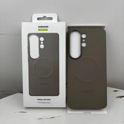 Ultra - Thin Leather Magsafe Phone Case Cover - Soft Magnetic Back Protective Shell for S26 Plus (Dark Grey)