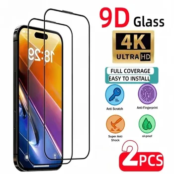 2 Pezzi Protezione Schermo Completa per iPhone 17 16 15 14 Pro Max Air 17e 16 15 Plus 13 12 11 Pro Mini, Vetro Temperato Anti-Graffio