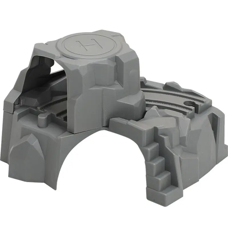 

Children's Simulated Double Tunnel Wooden Train Track Slot Railway