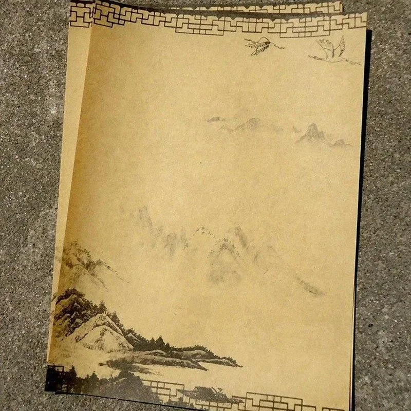 Retro Chinese Style Kraft Paper Writing Letter Pad Students Stationery Romantic Office Note Craft Paper Painting 8 Pcs/set retro writing papers