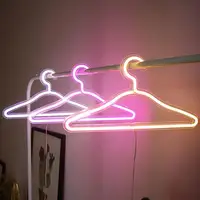 Neon Sign Clothes Hanger LED Light Clothing Hanger Convenient To Use With Switch Practical Clothes Organizer Hanger Romantic 1
