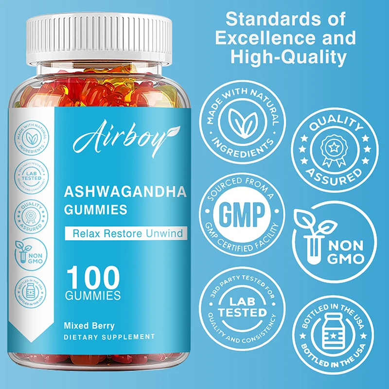 Ashwagandha Gummies Improve Sleep Balance Mood Relieve Stress Enhance Cognitive Ability Immune Support