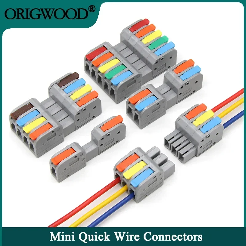 

2/5/10pcs Docking Mini Quick Wire Connector Universal Compact Electrical Wiring Connectors Push-in Butt Conductor Terminal Block