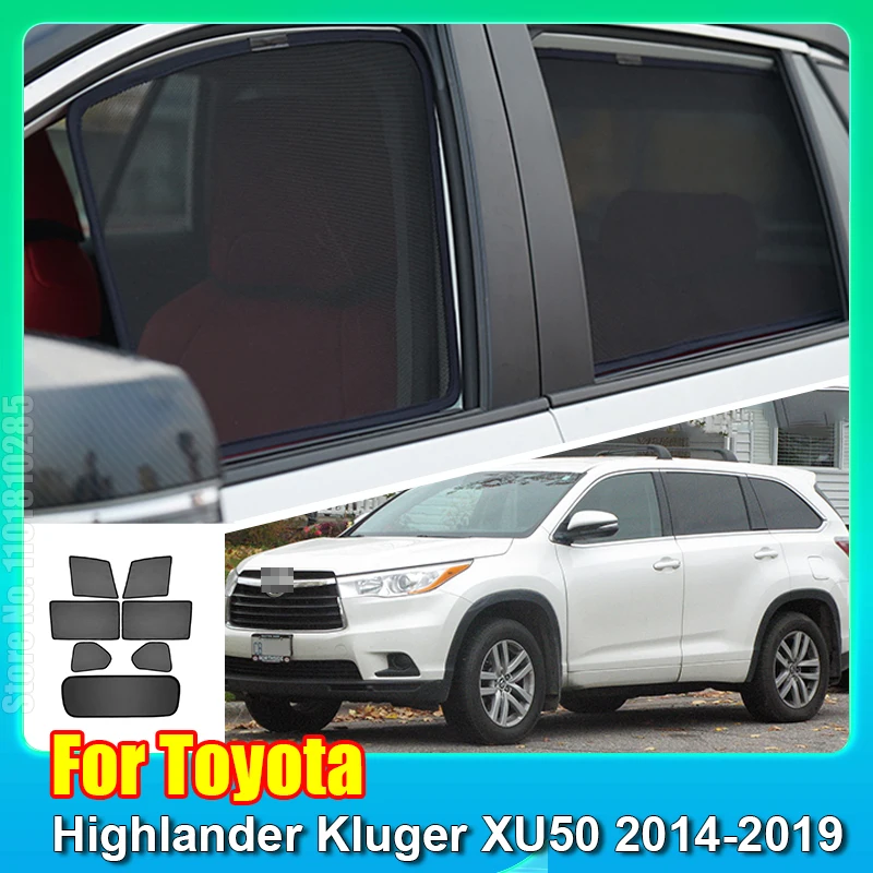 Автомобильный Магнитный солнцезащитный козырек для Toyota HIGHLANDER KLUGER XU50 2014-2019, занавеска на лобовое стекло, задний боковой козырек