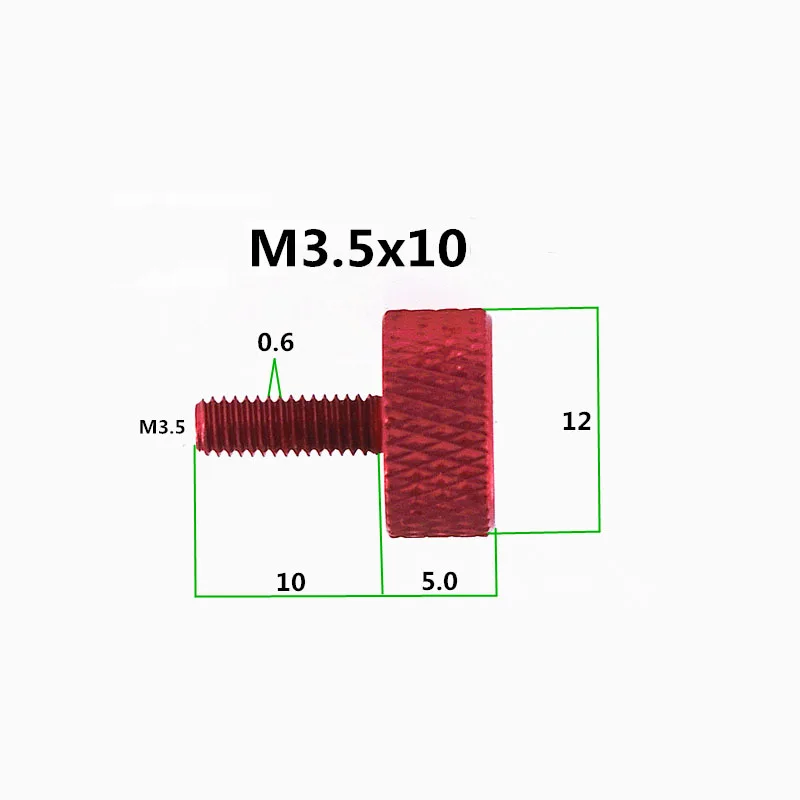 

10Pcs/5Pcs M3.5x10mm/8mm//6mm/4.5mm Colourful Aluminum Alloy Flat Head Knurled Hand Thumb Screw Anodised For Computer Case