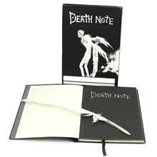 Anime Death Note Notebook Set Leather Journal and Necklace Feather Pen School Writing Journal Death Note Pad for Gift