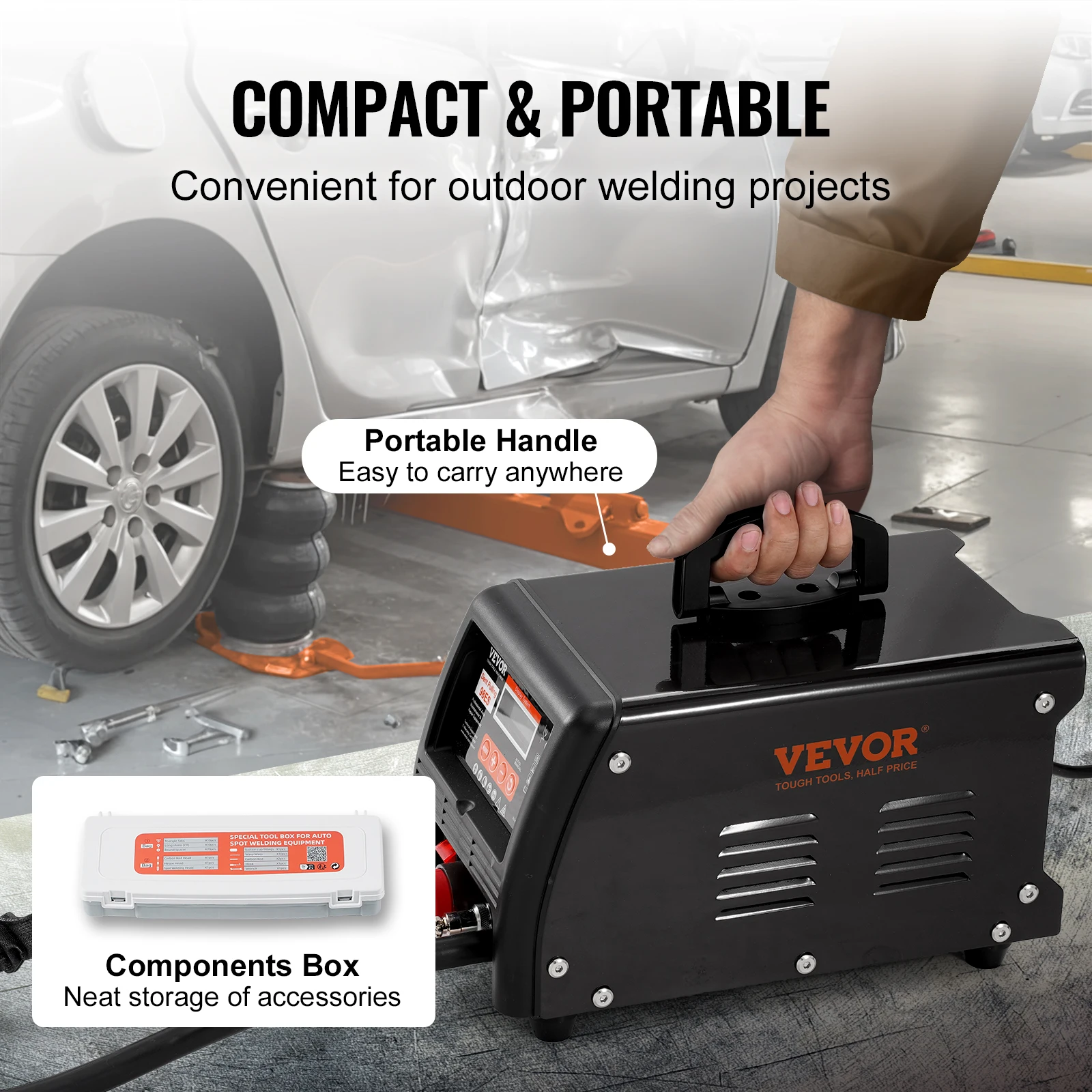 VEVOR Stud Welder Dent Repair Kit 3KW Spot Welder Dent Puller Auto Body Spot Welding Dent Puller Machine for Car Dent Repair 6