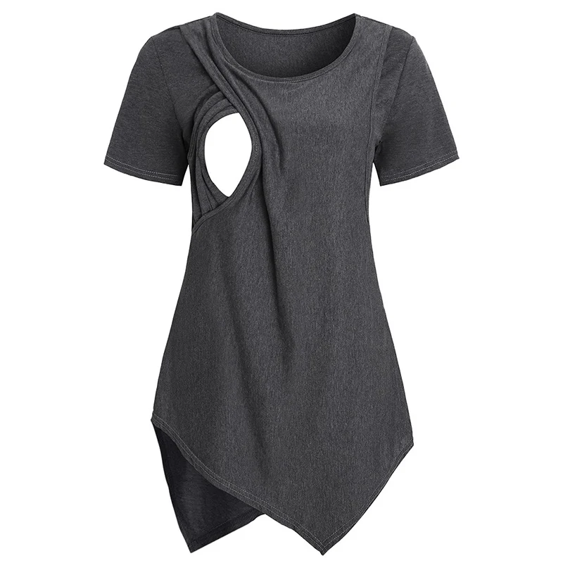 Short-Sleeve Casual Soft Maternity Nursing T-shirt