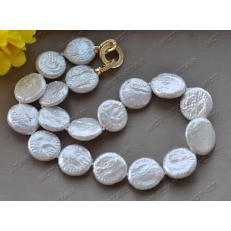 

Ожерелье из натурального пресноводного жемчуга, 18 дюймов, 16-17 мм