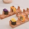 A96K-Wood Sushi Tacos Holder Taco Stand Serving Rack Divider Taco Rack Tray Plates For Home Restaurant Dining Party 4