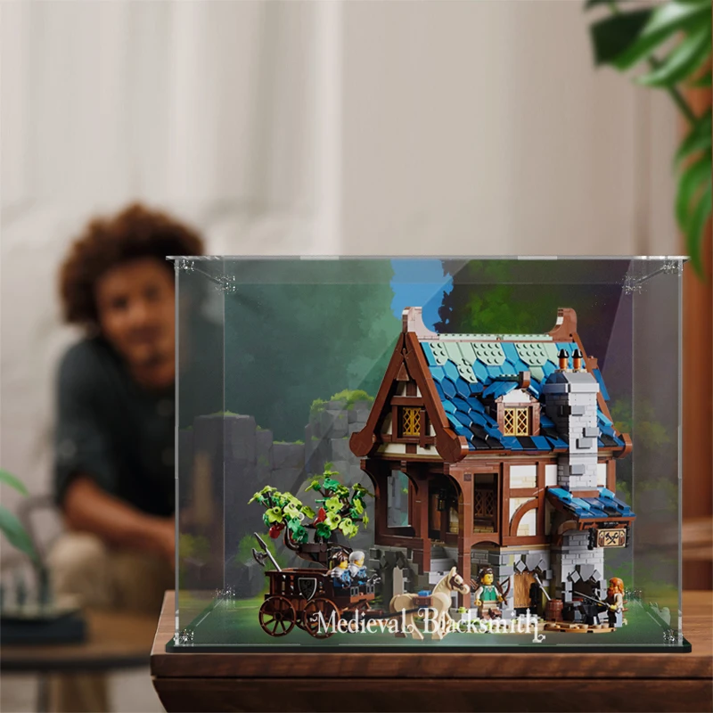 Acrylic Display Box for Lego 21325 Medieval Blacksmith Dustproof Clear Display Case (Lego Set not Included） 3