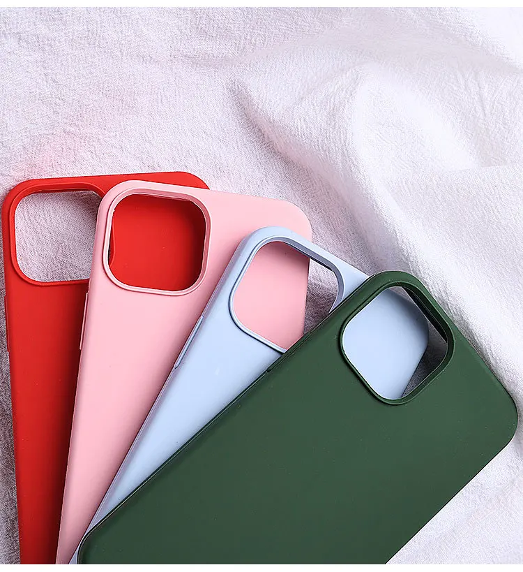 Liquid Silicone Phone Case for iphone 13 12 pro max soft full back cover on for iphone 13 12 mini case bumper Camera Protection apple 13 pro max case