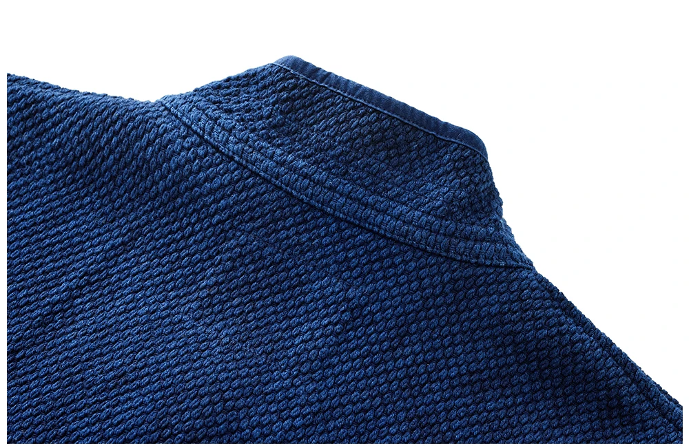 Vintage Indigo Tang Anzug Jacke Männer Herbst Winter Neue Multi-tasche Langarm Jacke Baumwolle Chinesischen Traditionellen Strickjacke Mantel – Detail 9