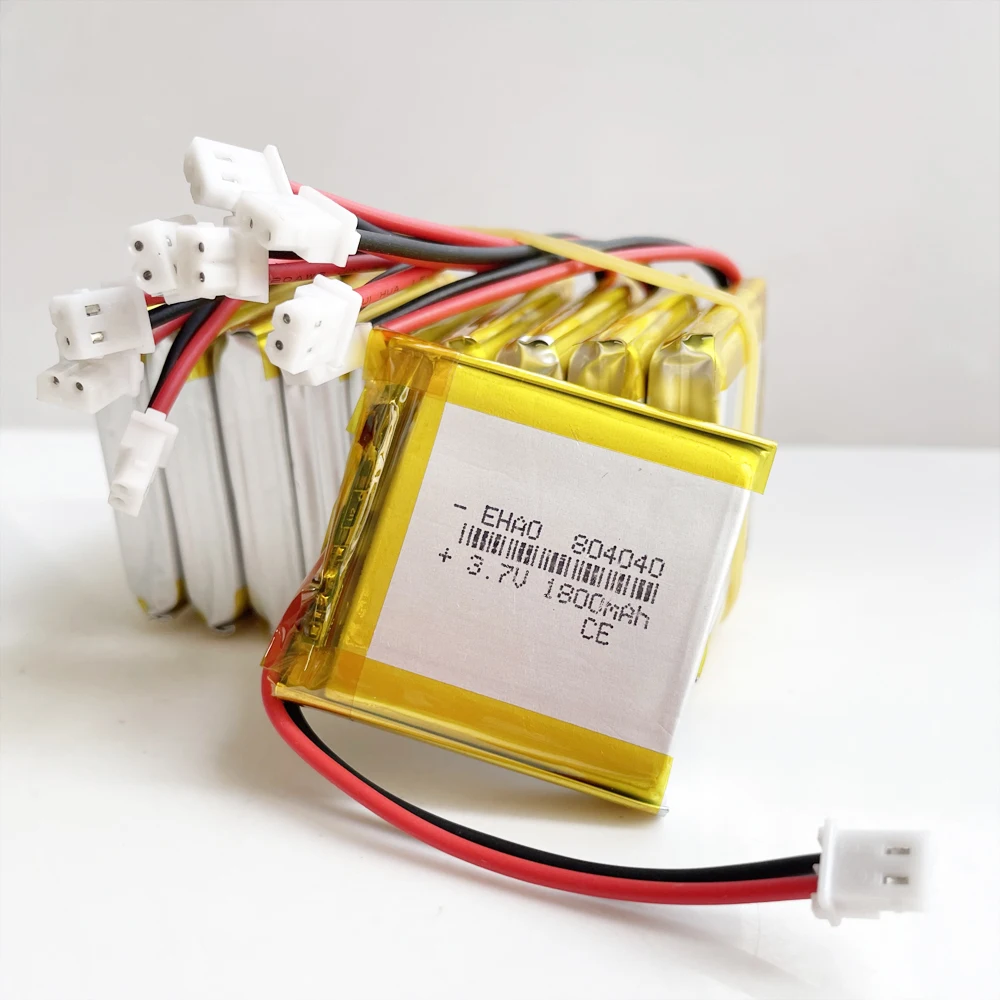 Bateria Lipo Recarregável 3.7v 1800m 804040 Mais mx 5264 Pinos de 25 mm Gps Videogame Dvd E-books Remotos Tablet pc 10 Pcs