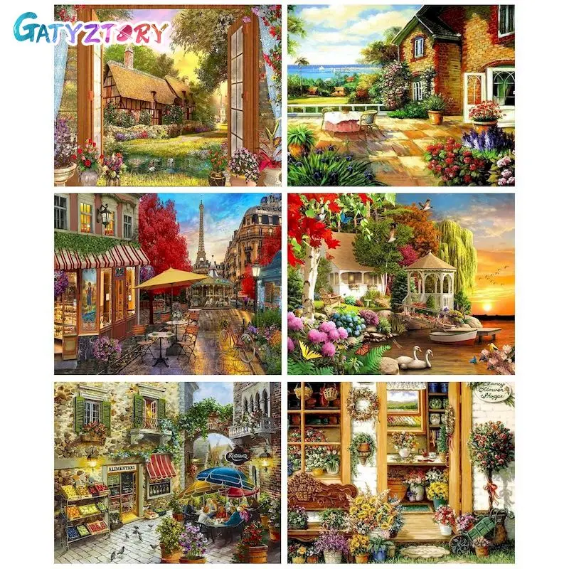 GATYZTORY 60x75cm Paint By Number Canvas Painting Kits House Crafts Diy Art  Acrylic Paint Painting By Numbers Scenery Home Decor