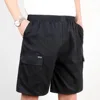 High Quality Brand New Shorts Coat Solid Color Summer Black Zip Cargo Casual Knee Cotton Khaki Pocket Polyester