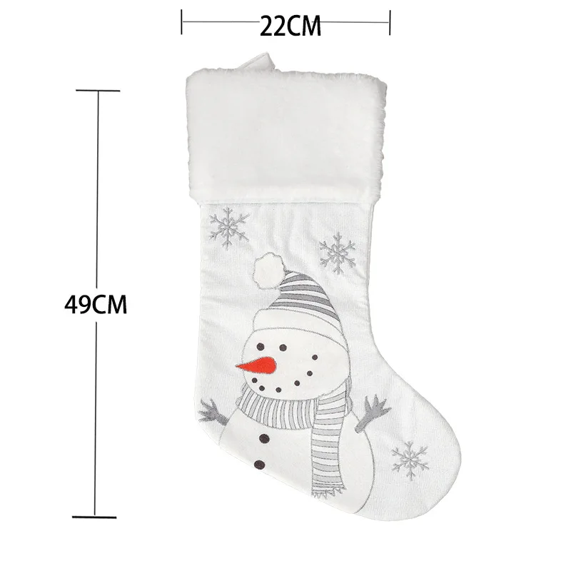 White Christmas Stockings Animals Penguin Snowflake Snowman Xmas Ornament Christmas Pendant Christmas Tree Decoration Gift Socks