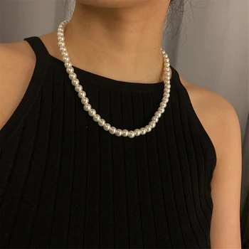 Classic Elegant White Pearl Chokers Necklace For Women Men Wedding Banquet Necklaces Vintage Beads Handmade Jewelry Party Gift 3