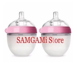 Silicone Baby Bottle Set - Green & Pink, 5 oz & 8 oz, BPA-Free Feeding Bottles (2-Pack) (2Pink 150ML)