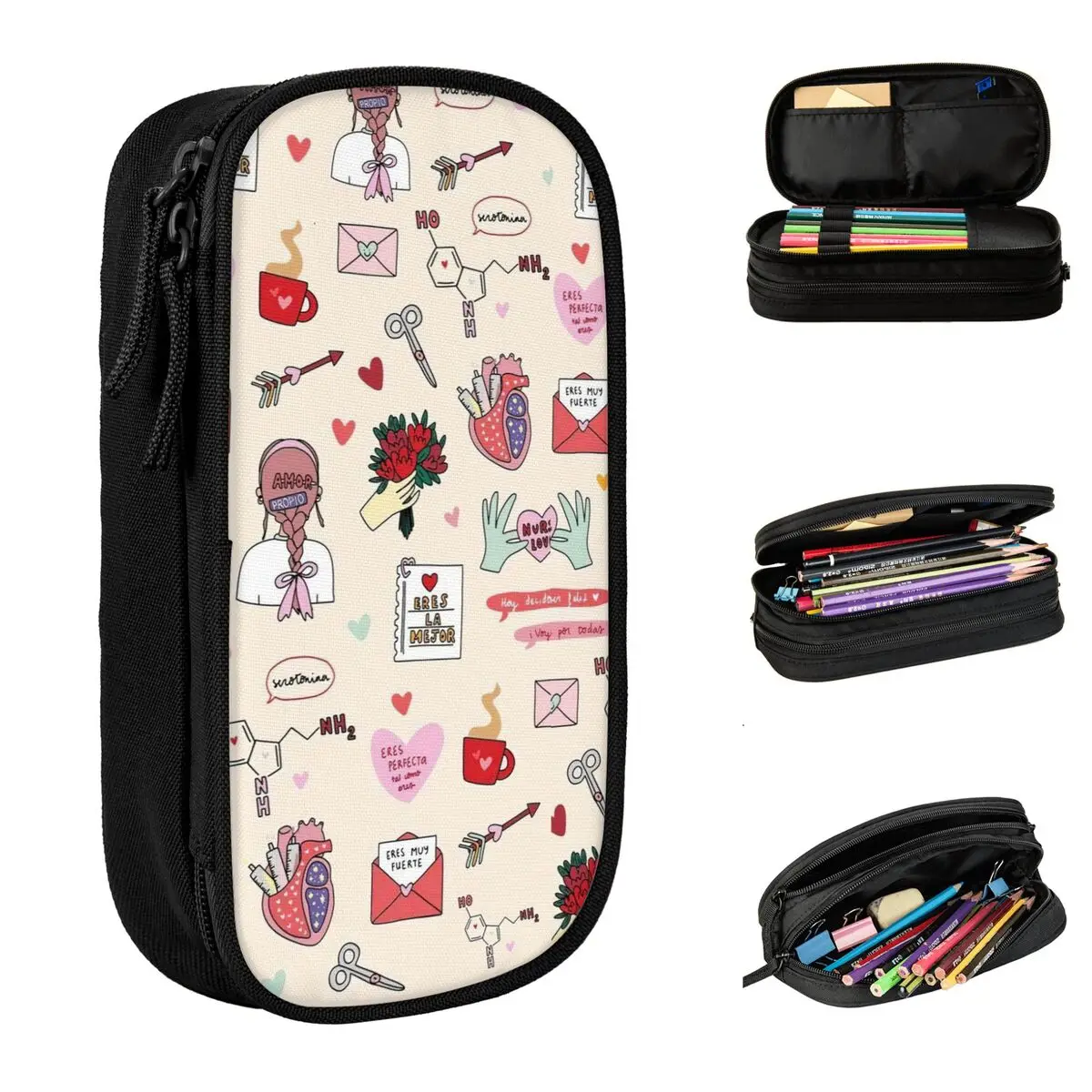 

Enfermera En Apuros Nurse Medical Doctor Pencil Case Pencil Pouch Pen for Student Large Storage Bag Students School Stationery