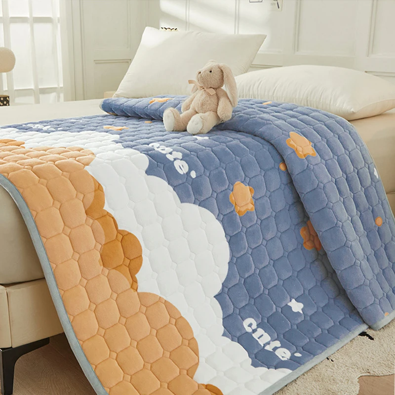 Household Milk Velvet Mattress Soft Cushion Fall Winter Warm Thickened Bed Mattress Foldable Student Dormitory Bedroom
