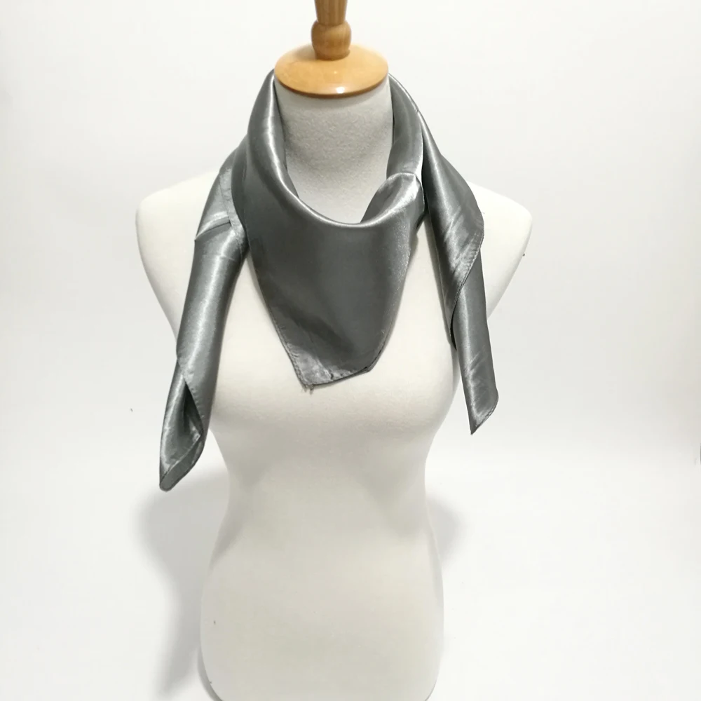 90cm Square Scarf Women New Spring Stain Silk Touch Wrap Shawl Female White Black Color Hijab Scarves Fashion 5