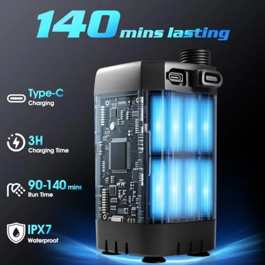 Portable Shower With HeaterPortable Shower For Camping With 2000W Auto-Off Heater 4 Spray Modes Lasting 140 mins LED Display Po 2