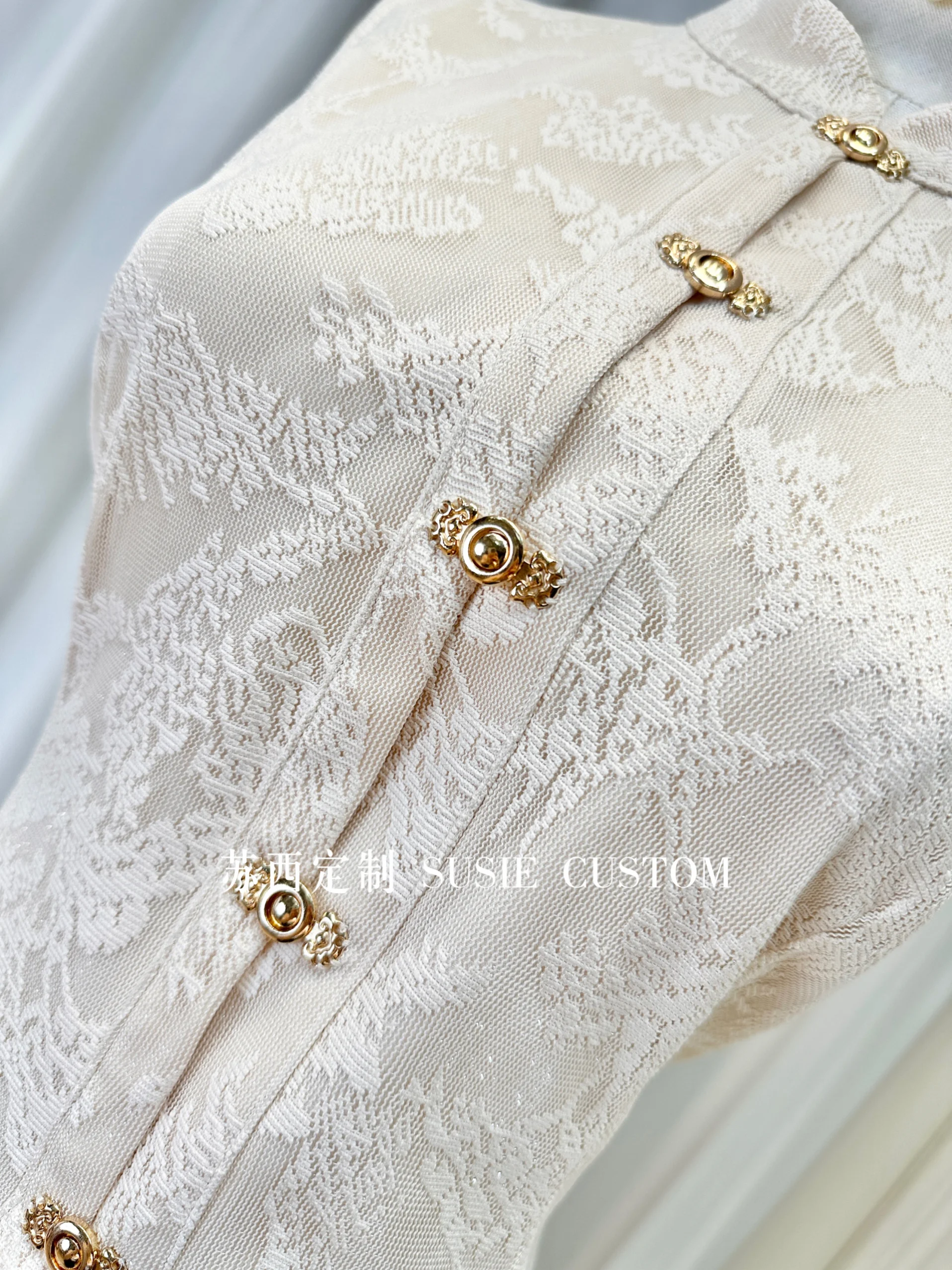 Chinese Style Lace Embroidered Metal Single-Breasted Sleeveless Vest Top High Waist A-line Pocket Long Skirt Two-Piece Set Women