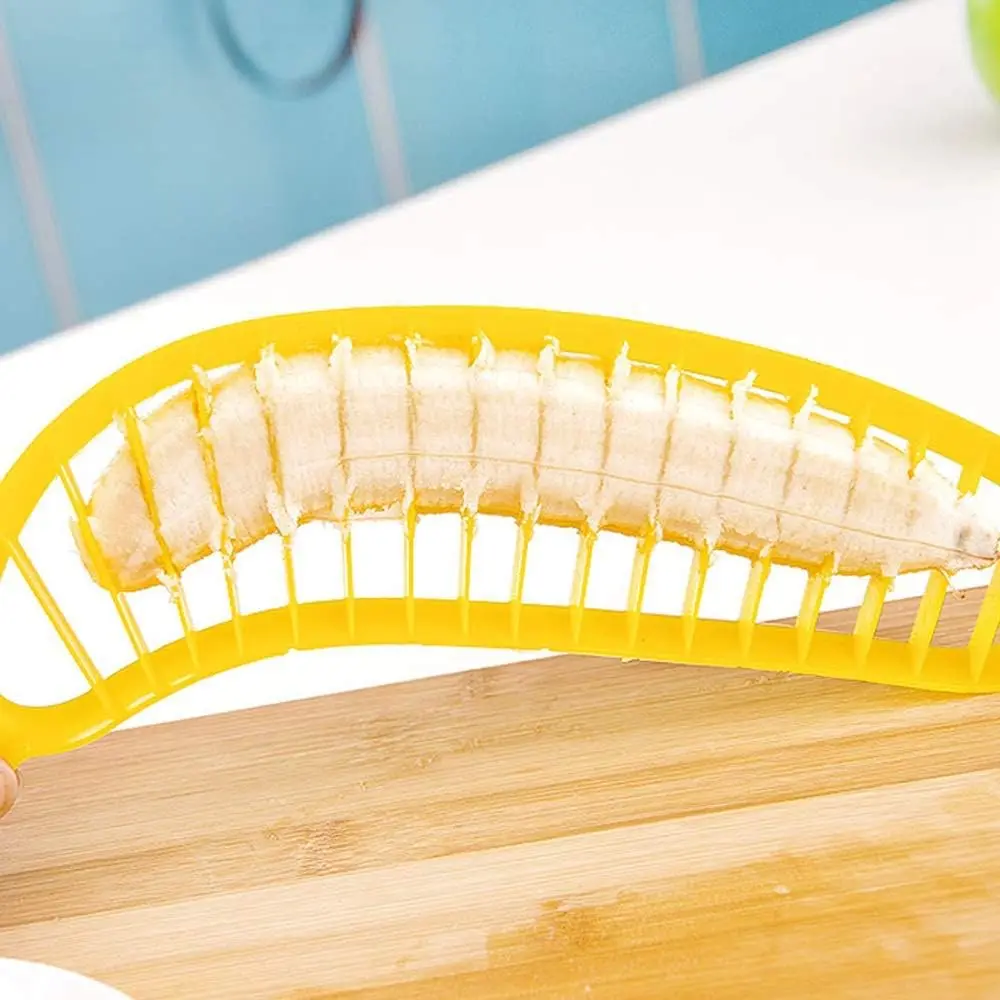 2Pcs Banana Slicer-perfect for fruit salads Generic Handle Plastic Banana Fruit Slicer Cutter Chopper