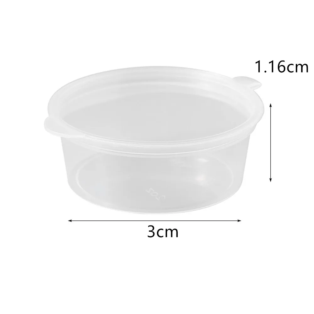 100Pcs 5g Make Up Jars Mini Sample Bottle Sealing Pot Face Cream Container Plastic Transparent Case Salad Sauce Portable Box
