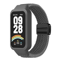 Enhanced Protective Sports Nylon Bracelet with Strap and Bumper Shell Cover - Mi Band 8 active (Grey)